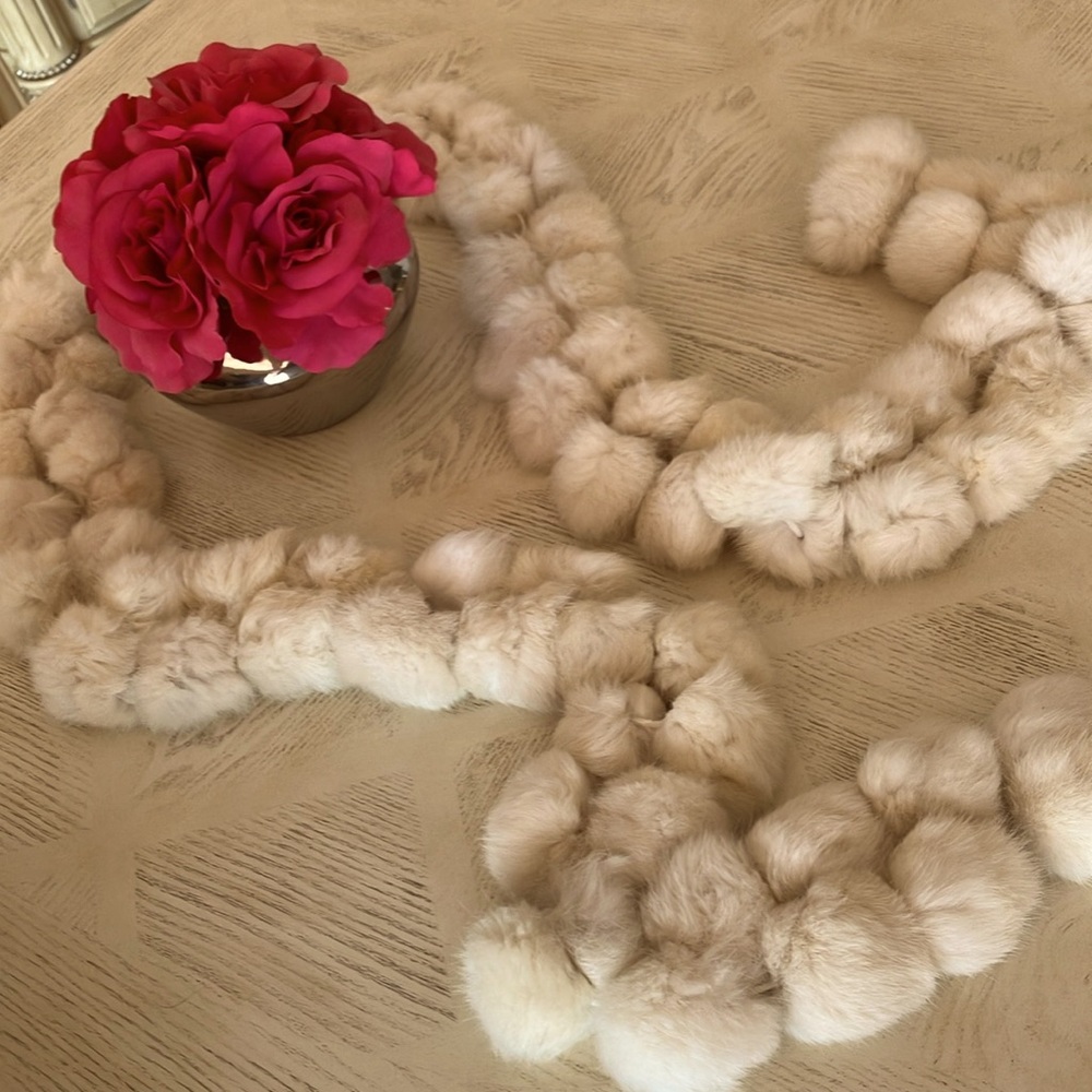 REAL FUR POM POM SCARF